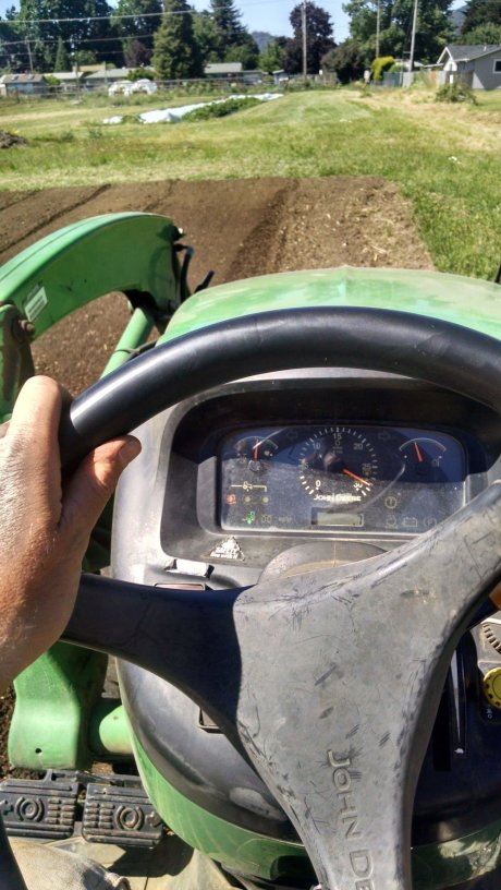 On the tractor